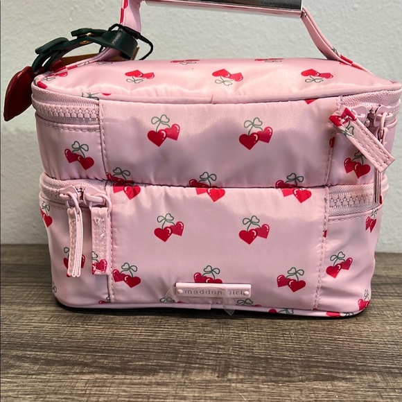 Madden Girl | Double Cosmetic Bag w/ Heart Cherry Bag Charm 🍒 - Picture 6 of 12